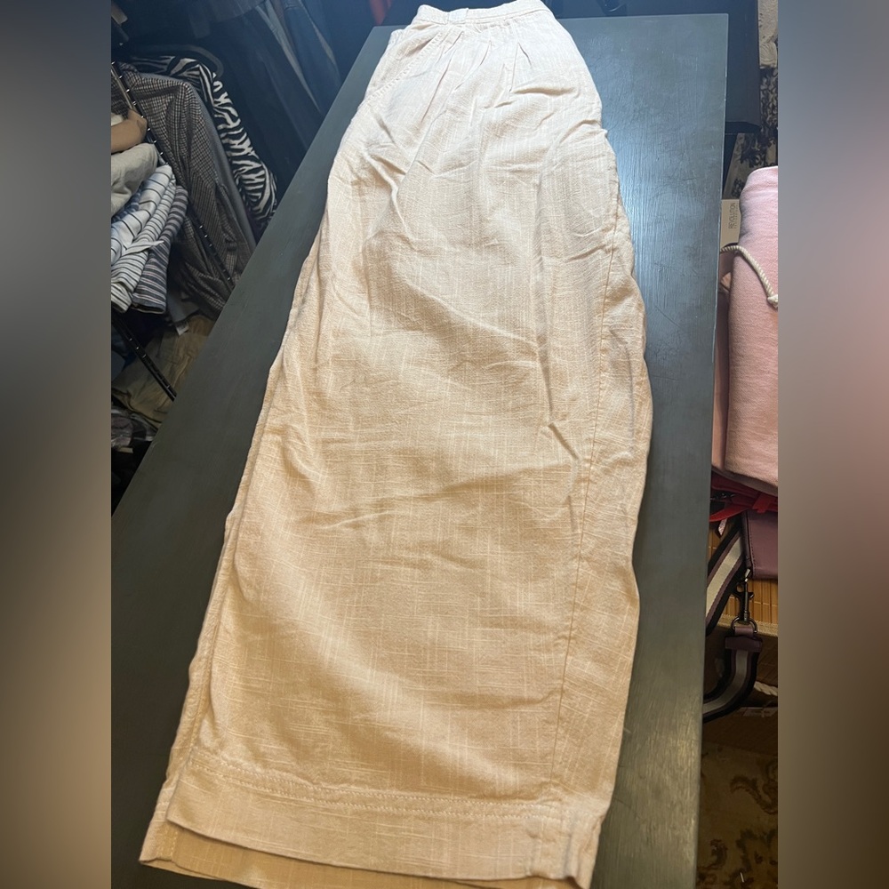 Free People Tan Casual Linen Bottoms